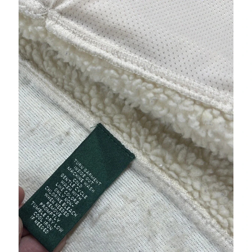 Lauren Ralph Lauren Active Jacket Womens Medium Teddy Zip Up Ivory *Description*